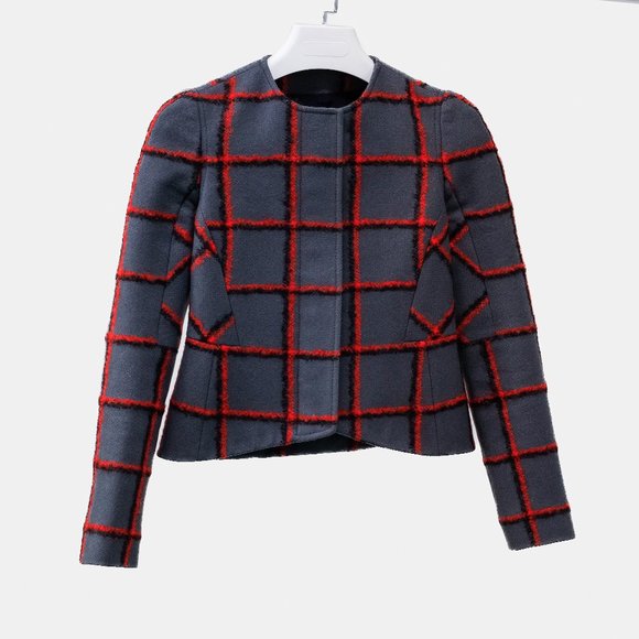 Christian Dior Windowpane Check Wool Jacket